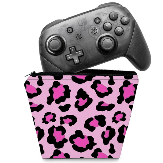 Capa Nintendo Switch Pro Controle Case - Onça Rosa
