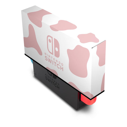 KIT Nintendo Switch Oled Skin Anti-Rage e Capa Anti Poeira - Vaquinha Rosa