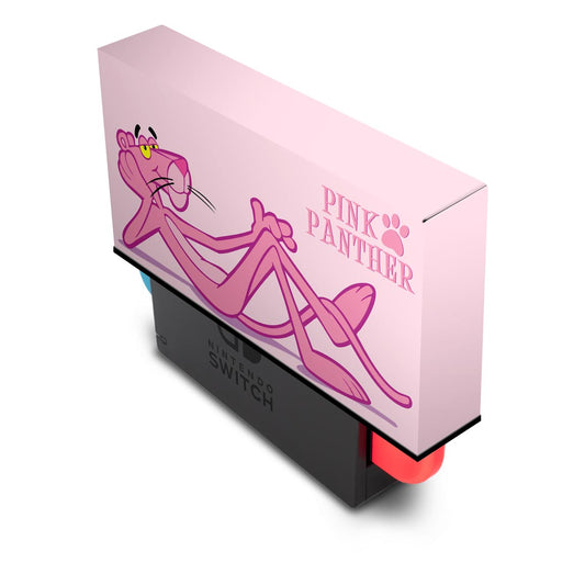 KIT Nintendo Switch Oled Skin Anti-Rage e Capa Anti Poeira - Pantera Cor de Rosa