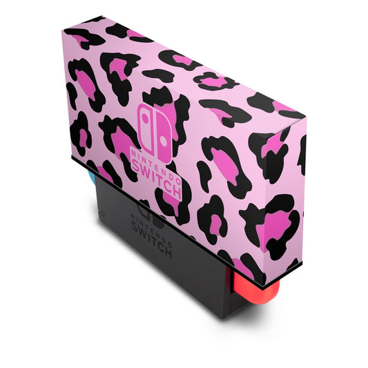 KIT Nintendo Switch Oled Skin e Capa Anti Poeira - Onça Rosa
