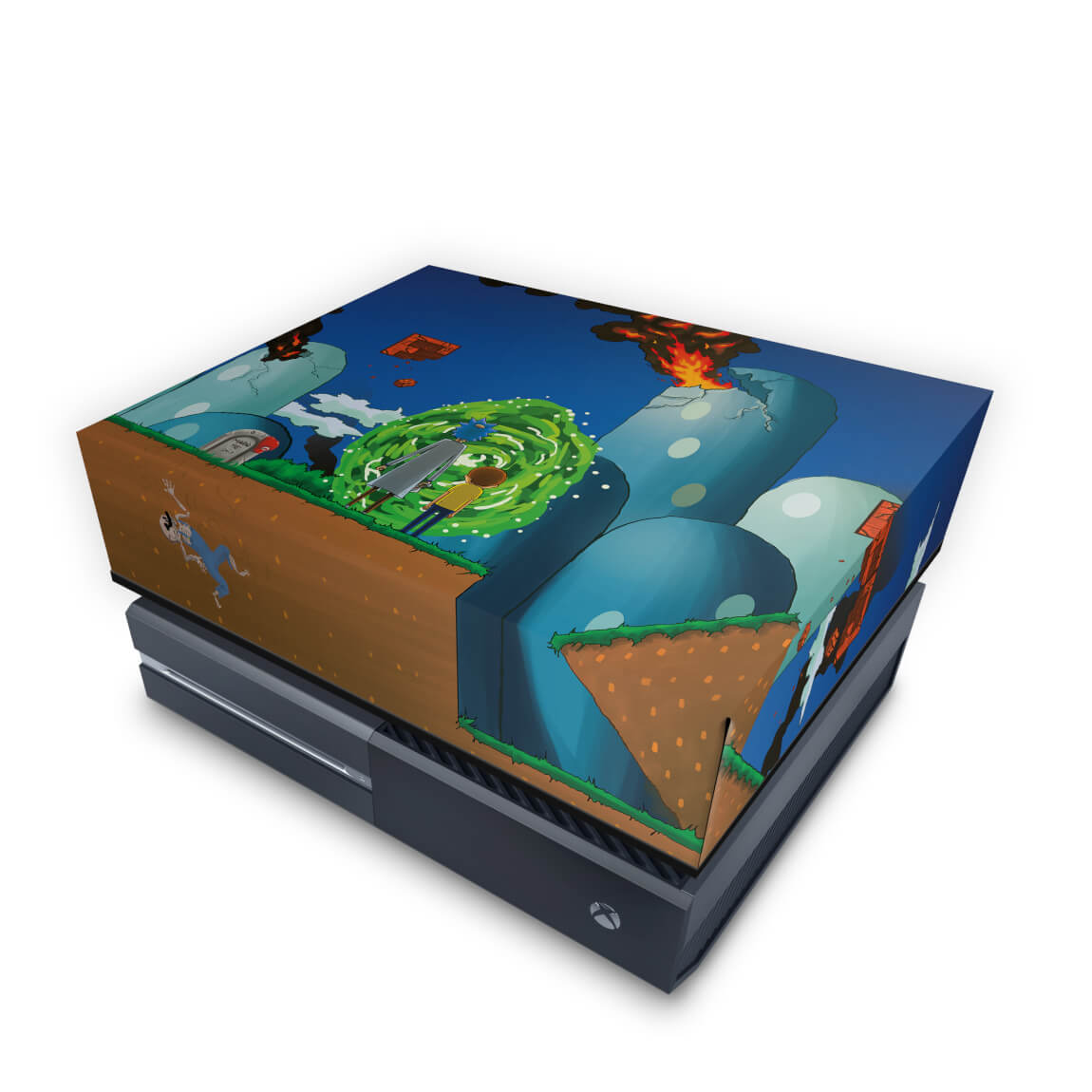 Xbox One Fat Capa Anti Poeira - Rick And Morty Mario