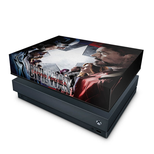 Capa Anti Poeira Xbox One X - Capitão America - Guerra Civil