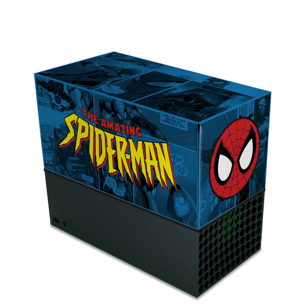 Capa Anti Poeira Xbox Series X Horizontal - Homem-Aranha Spider-Man Comics - Pop Arte Skins
