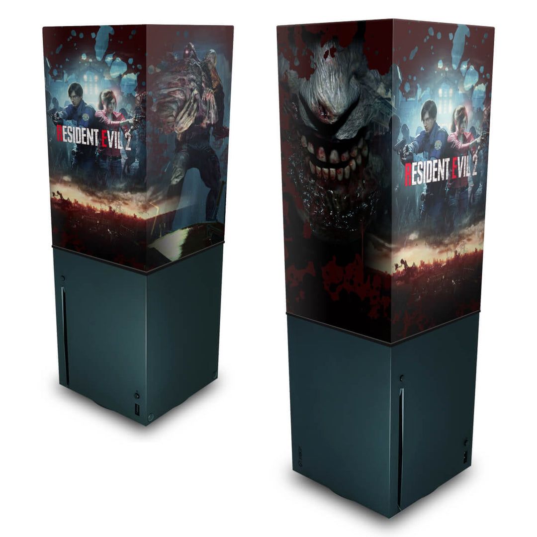 Capa Anti Poeira Xbox Series X Vertical - Resident Evil 2 Remake - Pop Arte Skins