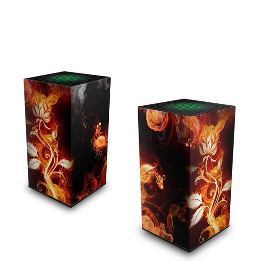 Xbox Series X Capa Anti Poeira Vertical - Fire Flower