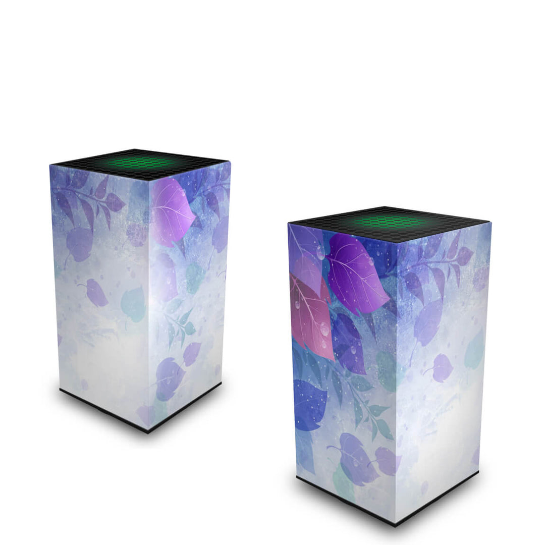 Capa Anti Poeira Xbox Series X Vertical - Folhas Lilás - Pop Arte Skins - foto 2