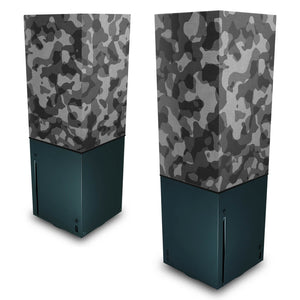 Capa Anti Poeira Xbox Series X Vertical - Camuflado Cinza - Pop Arte Skins