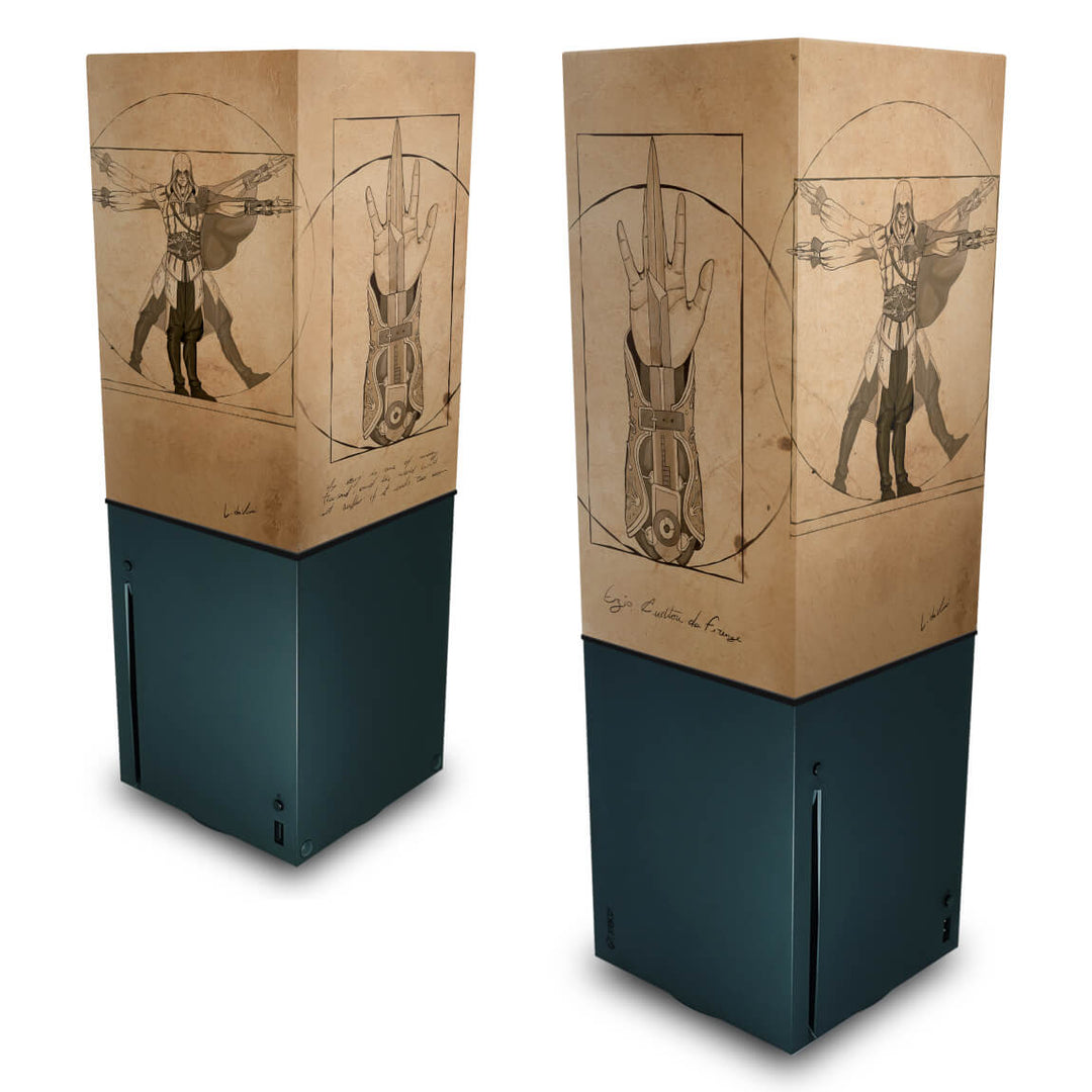 Capa Anti Poeira Xbox Series X Vertical - Assassin’S Creed Vitruviano - Pop Arte Skins