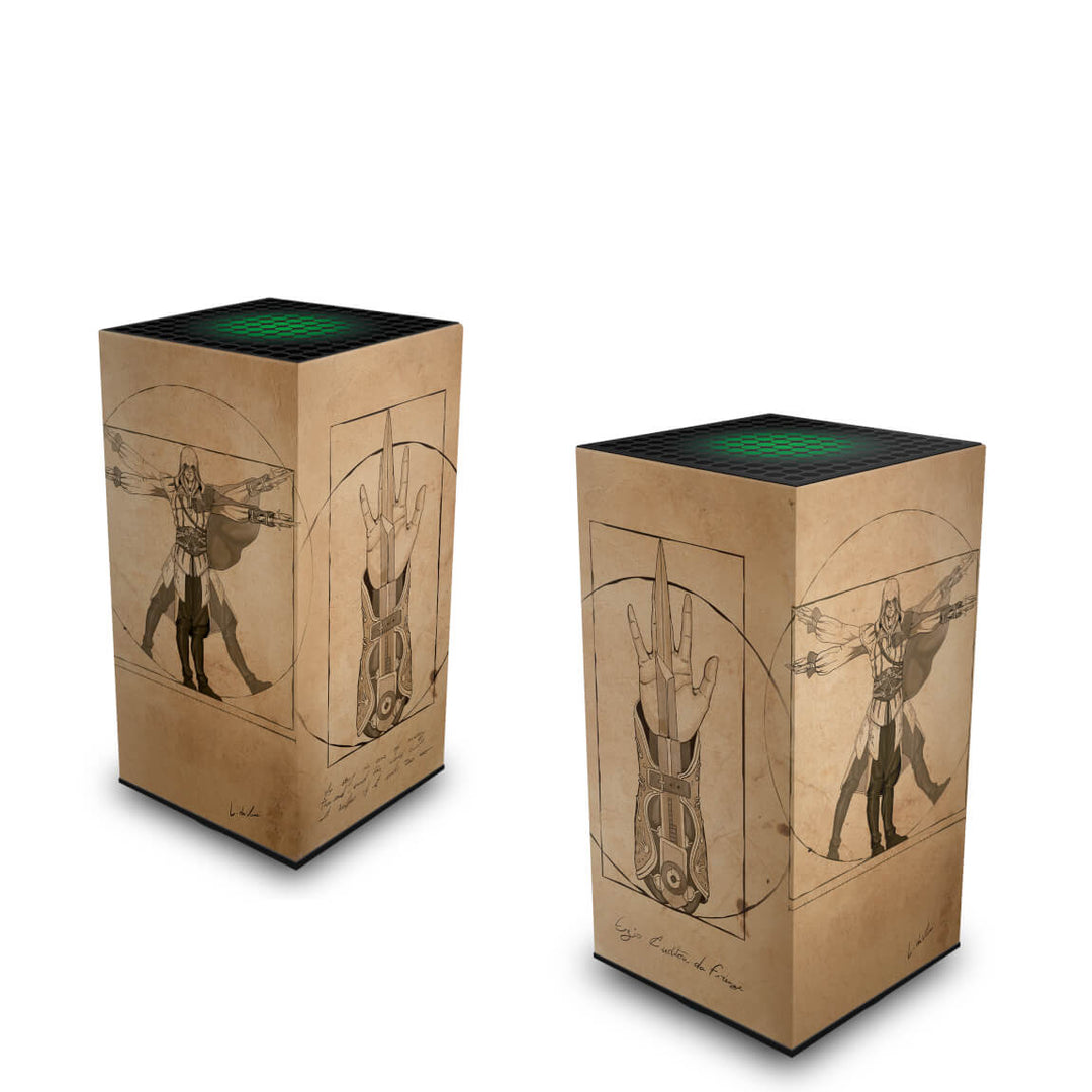 Capa Anti Poeira Xbox Series X Vertical - Assassin’S Creed Vitruviano - Pop Arte Skins - foto 2