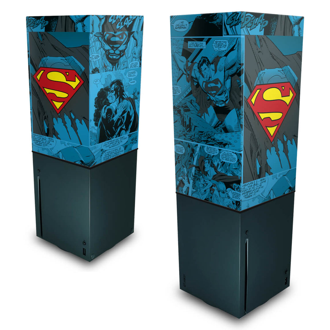 Capa Anti Poeira Xbox Series X Vertical - Superman Comics - Pop Arte Skins