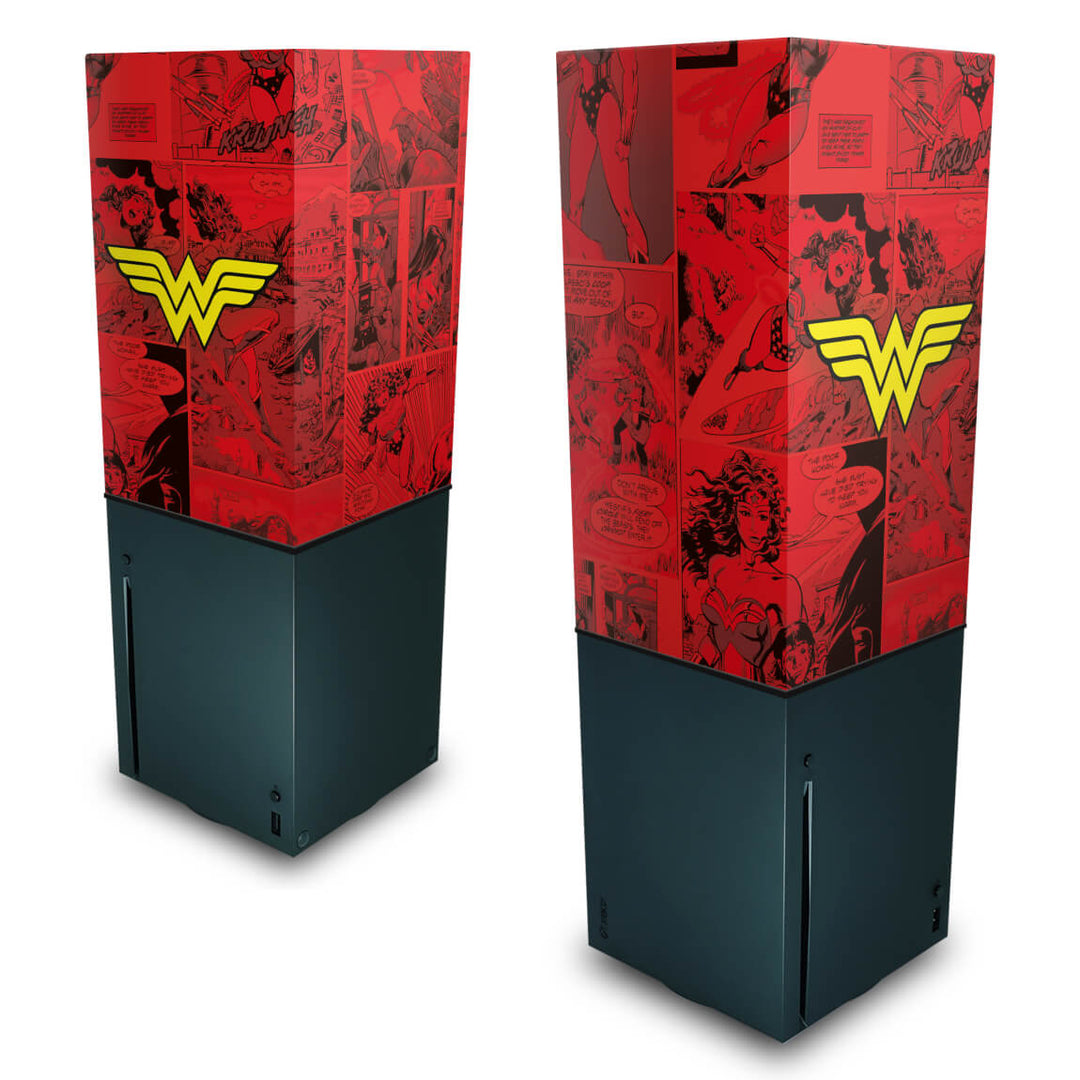 Capa Anti Poeira Xbox Series X Vertical - Mulher Maravilha Comics - Pop Arte Skins