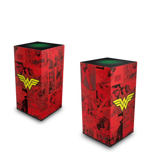 Xbox Series X Capa Anti Poeira Vertical - Mulher Maravilha Comics