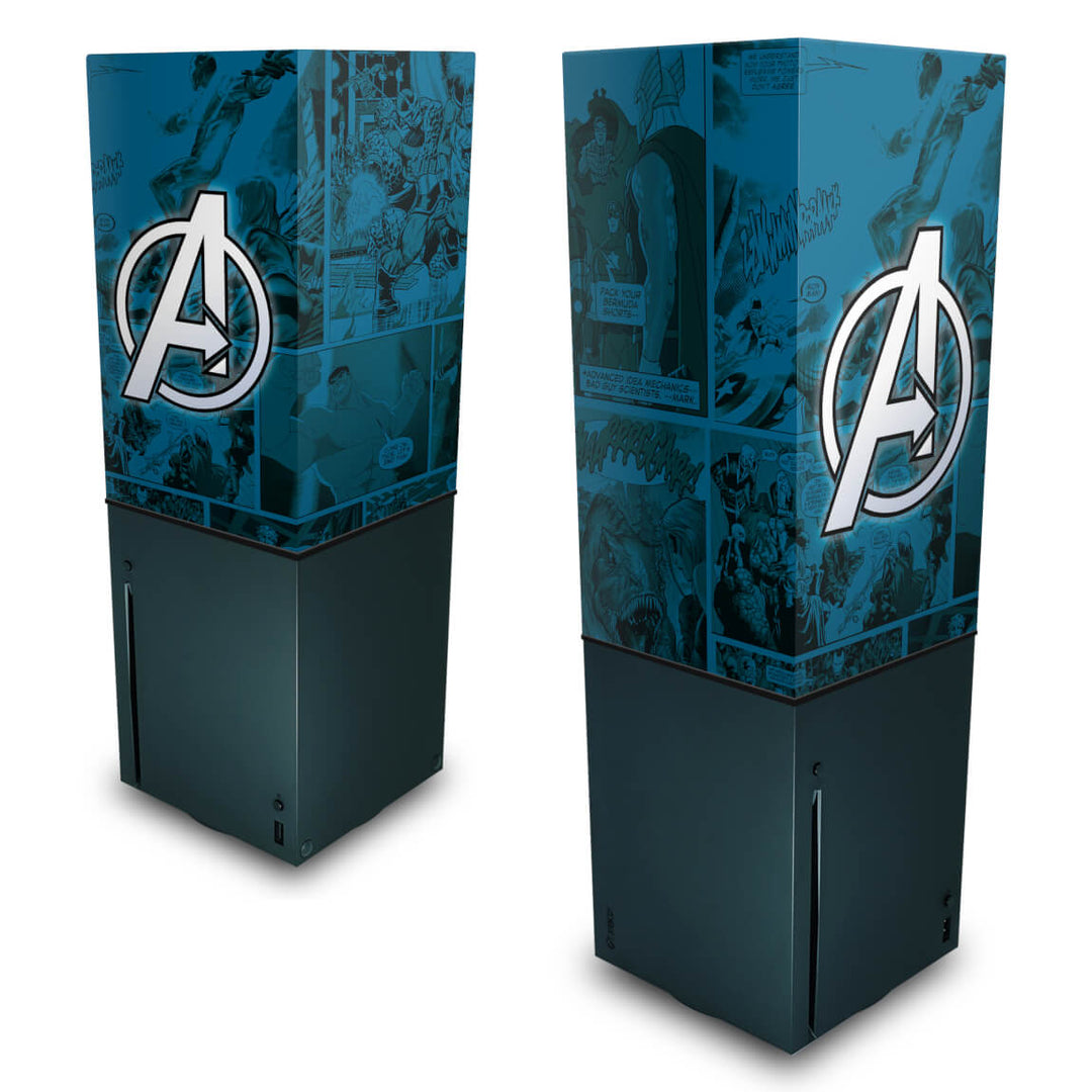 Capa Anti Poeira Xbox Series X Vertical - Avengers Vingadores Comics - Pop Arte Skins