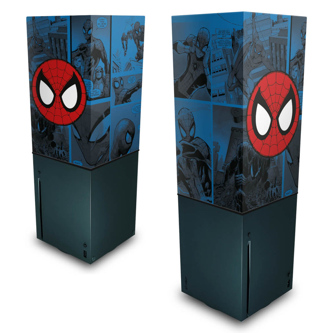 Capa Anti Poeira Xbox Series X Vertical - Homem-Aranha Spider-Man Comics - Pop Arte Skins