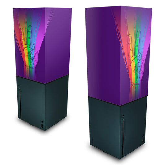 Xbox Series X Capa Anti Poeira Vertical - Rainbow Colors Colorido