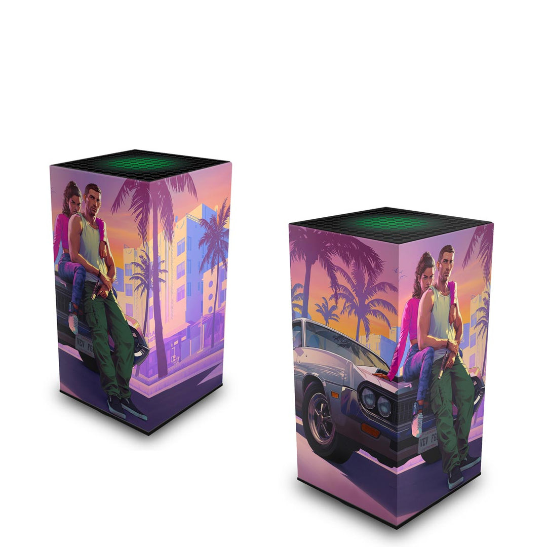 Capa Anti Poeira Xbox Series X Vertical - GTA 6 VI - Pop Arte Skins - foto 2