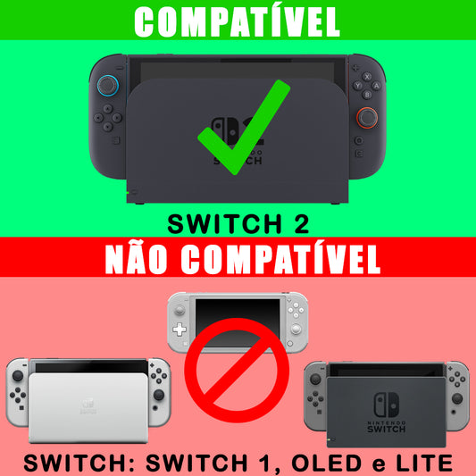 KIT Capa Anti Poeira e Skin Anti-Rage Nintendo Switch 2 - Mario Vermelho Mania
