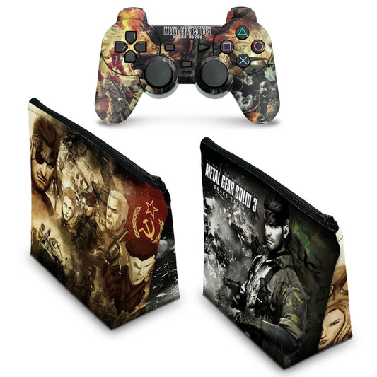 KIT Capa Case e Skin PS2 Controle - Metal Gear Solid 3