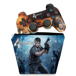 KIT Capa Case e Skin Anti-Rage PS2 Controle - Resident Evil 4