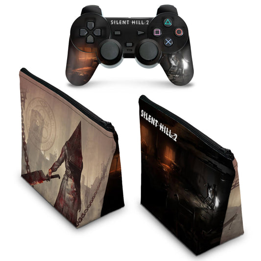 KIT Capa Case e Skin PS2 Controle - Silent Hill 2