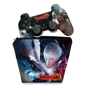 KIT Capa Case e Skin Anti-Rage PS2 Controle - Devil May Cry 3