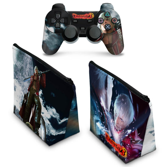 KIT Capa Case e Skin PS2 Controle - Devil May Cry 3