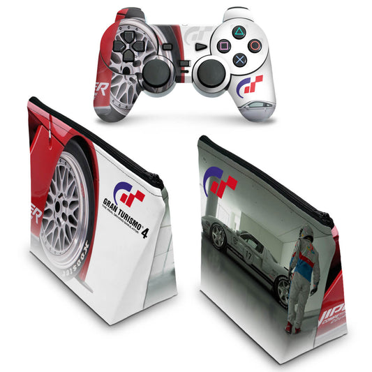 KIT Capa Case e Skin PS2 Controle - Gran Turismo 4