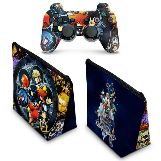 KIT Capa Case e Skin PS2 Controle - Kingdom Hearts II 2