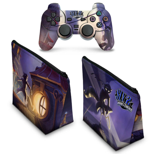 KIT Capa Case e Skin PS2 Controle - Sly 2