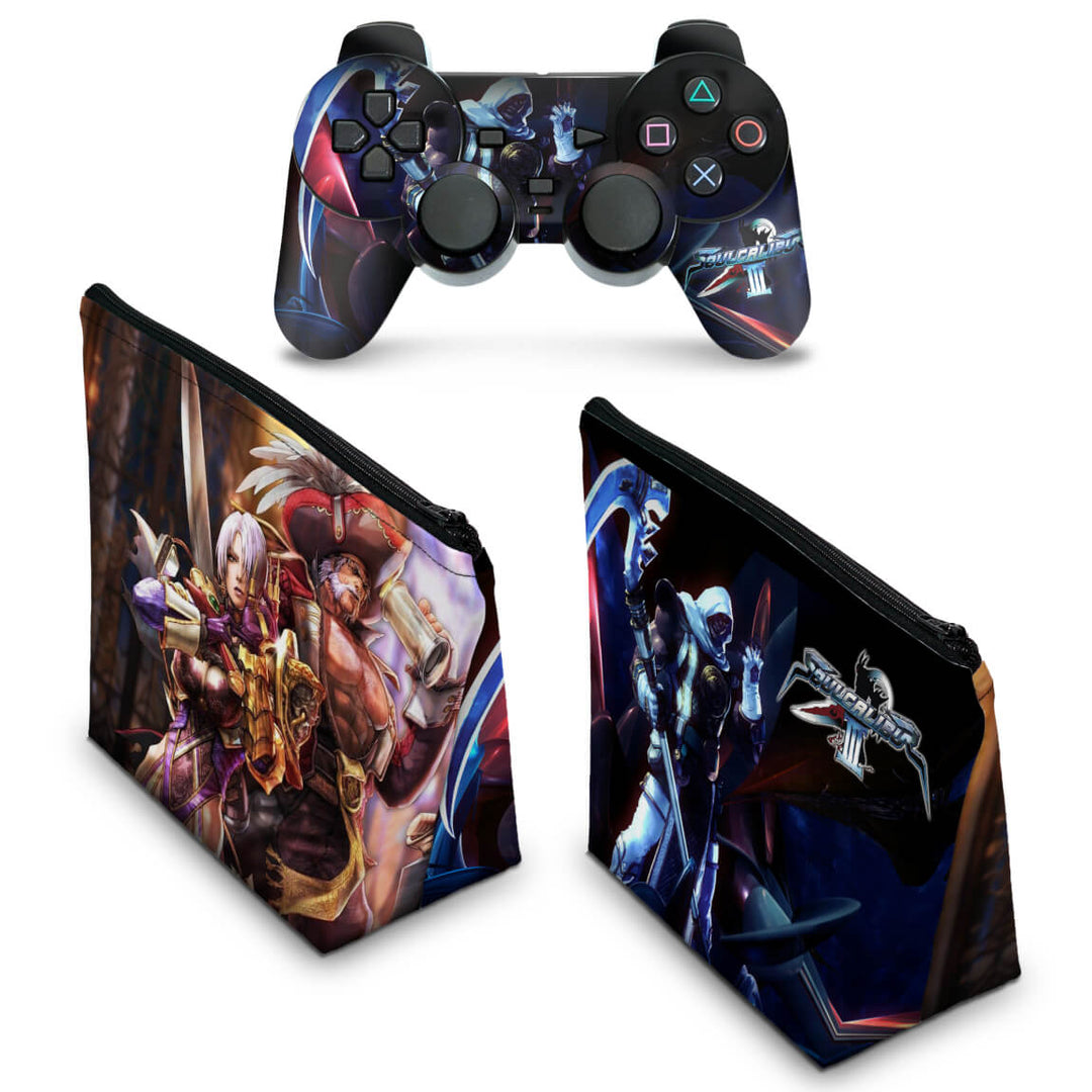 KIT Capa Case e Skin Anti-Rage PS2 Controle - SoulCalibur III - Pop Arte Skins - foto 2