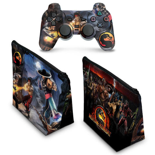 KIT Capa Case e Skin PS2 Controle - Mortal Kombat