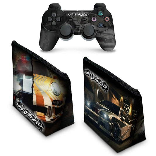 KIT Capa Case e Skin PS2 Controle - Need for Speed: Most Wanted