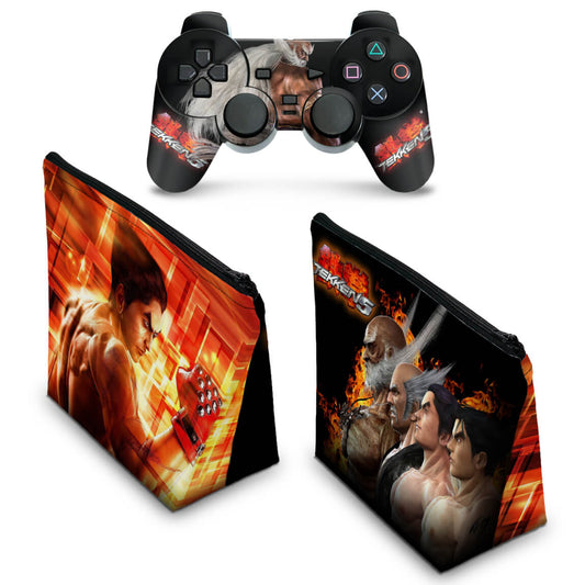 KIT Capa Case e Skin PS2 Controle - Tekken 5