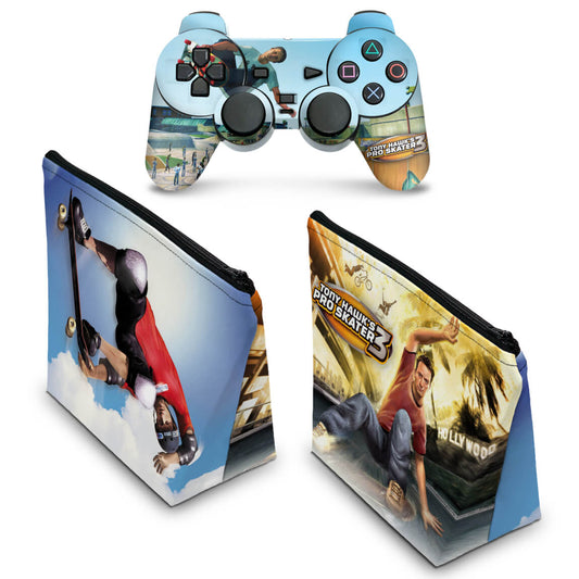 KIT Capa Case e Skin PS2 Controle - Tony Hawks Pro Skater 3
