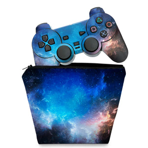 KIT Capa Case e Skin Anti-Rage PS2 Controle - Universo Cosmos