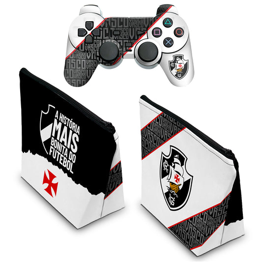 KIT Capa Case e Skin PS2 Controle - Vasco A