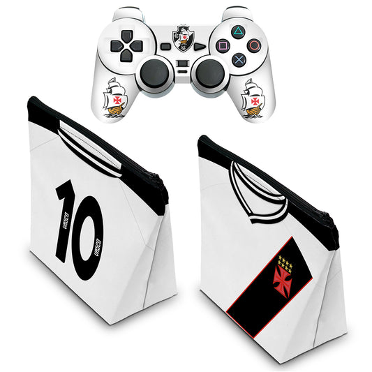 KIT Capa Case e Skin PS2 Controle - Vasco B