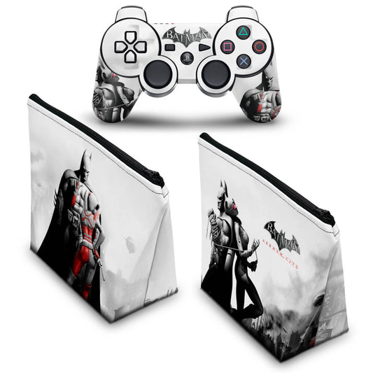 KIT Capa Case e Skin Anti-Rage PS3 Controle - Batman Arkham City