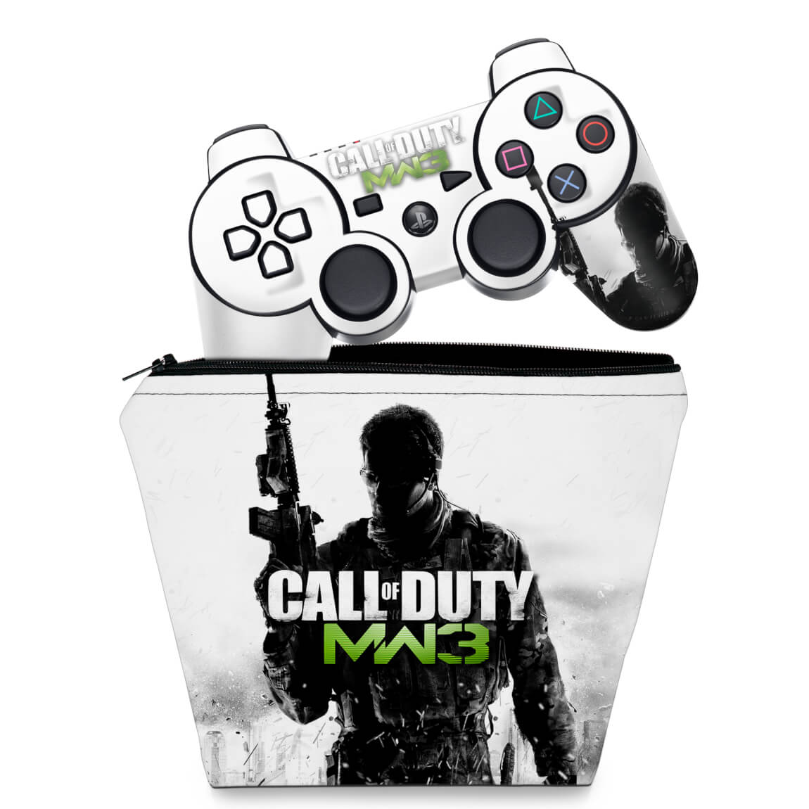 KIT Capa Case e Skin Anti-Rage PS3 Controle - Modern Warfare Mw3