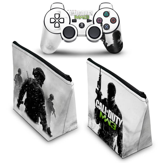 KIT Capa Case e Skin Anti-Rage PS3 Controle - Modern Warfare Mw3
