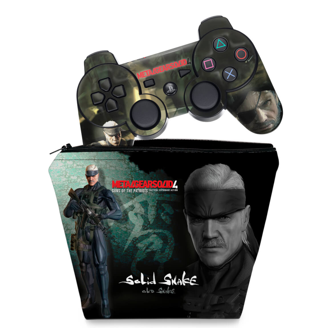 KIT Capa Case e Skin Anti-Rage PS3 Controle - Metal Gear Solid #b