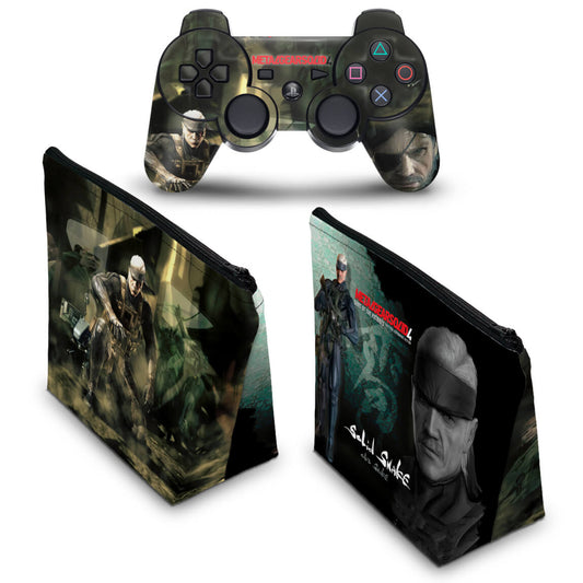 KIT Capa Case e Skin Anti-Rage PS3 Controle - Metal Gear Solid #b