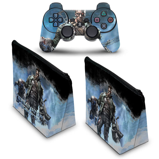 KIT Capa Case e Skin Anti-Rage PS3 Controle - Exterminador