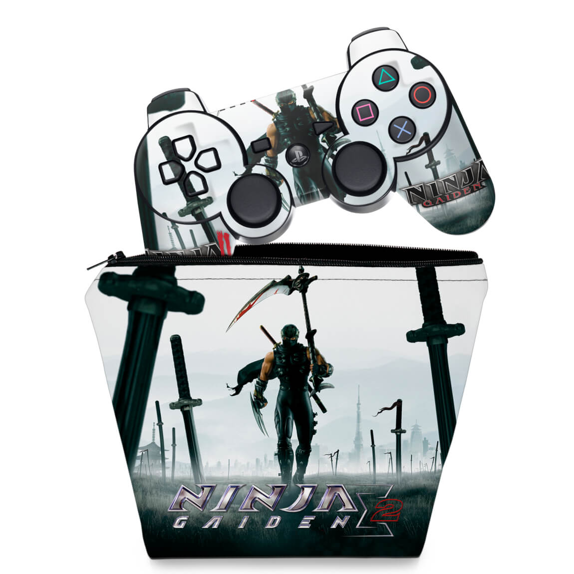 KIT Capa Case e Skin Anti-Rage PS3 Controle - Ninja Gaiden