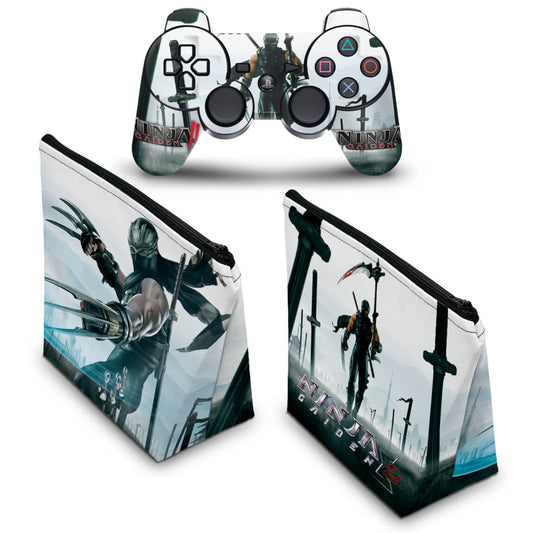 KIT Capa Case e Skin Anti-Rage PS3 Controle - Ninja Gaiden