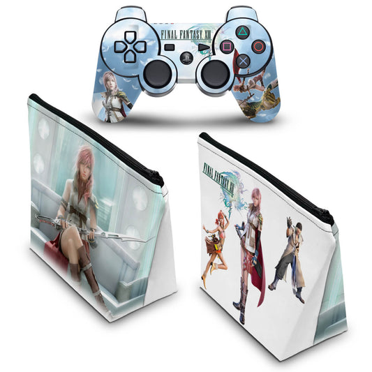 KIT Capa Case e Skin Anti-Rage PS3 Controle - Final Fantasy Xiii #b