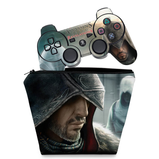 KIT Capa Case e Skin Anti-Rage PS3 Controle - Assassins Creed Revelations