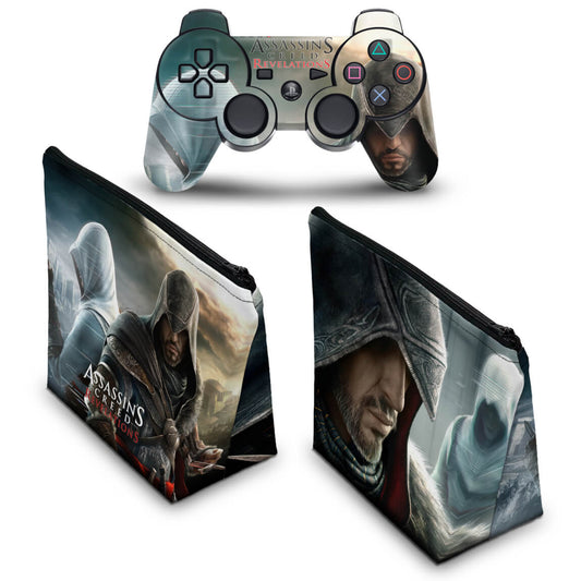 KIT Capa Case e Skin Anti-Rage PS3 Controle - Assassins Creed Revelations