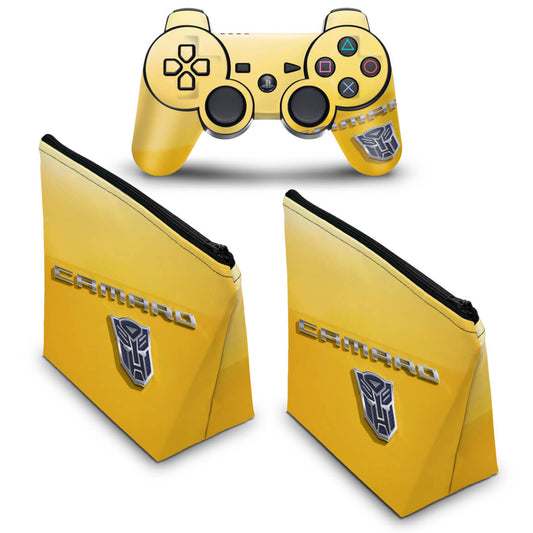 KIT Capa Case e Skin Anti-Rage PS3 Controle - Transformers Camaro