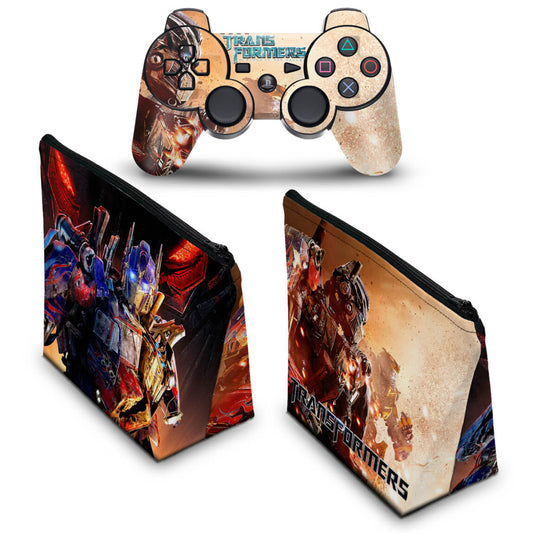 KIT Capa Case e Skin Anti-Rage PS3 Controle - Transformers